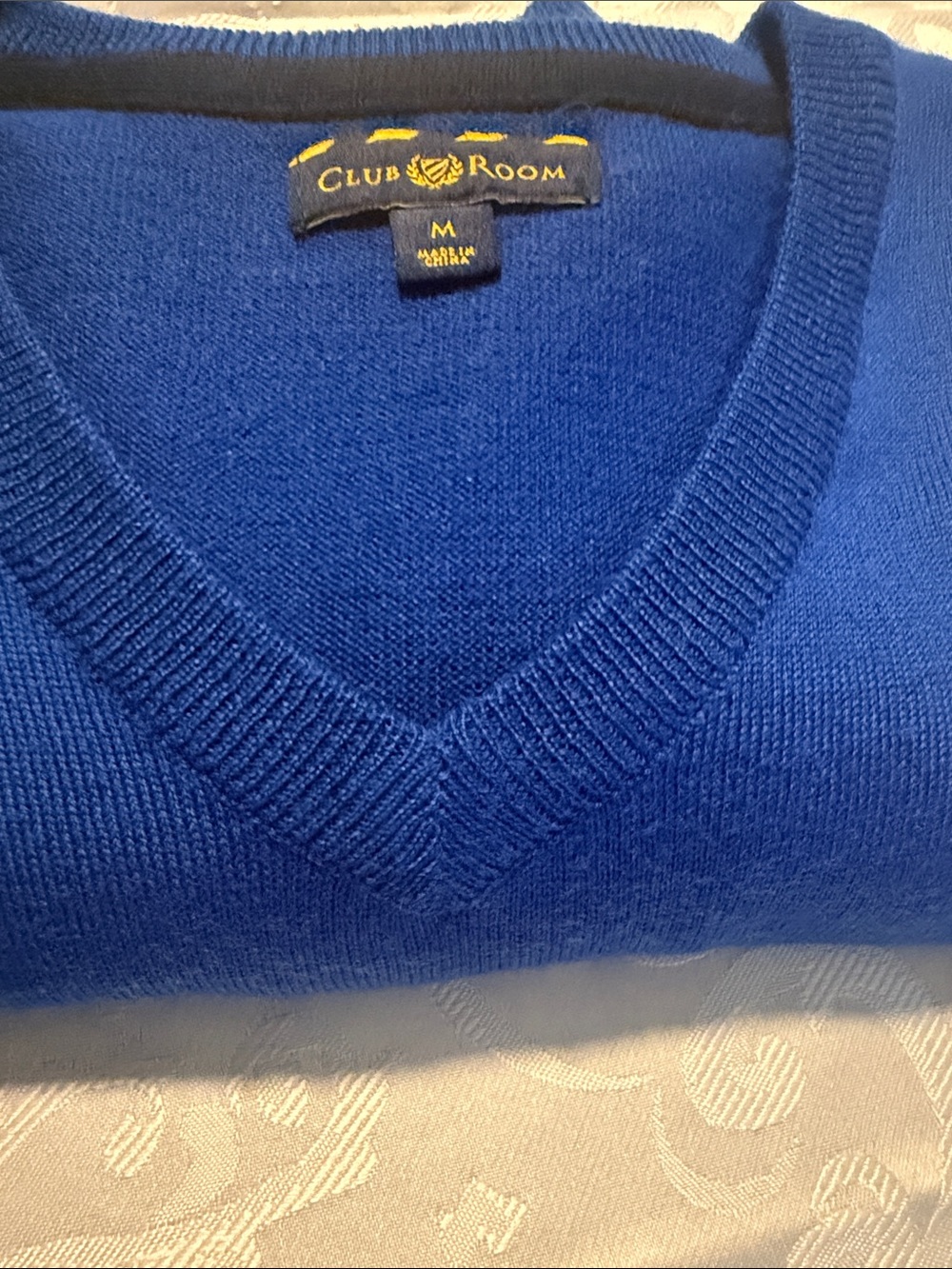 Club Room Men's Royal Blue V-Neck Sweater